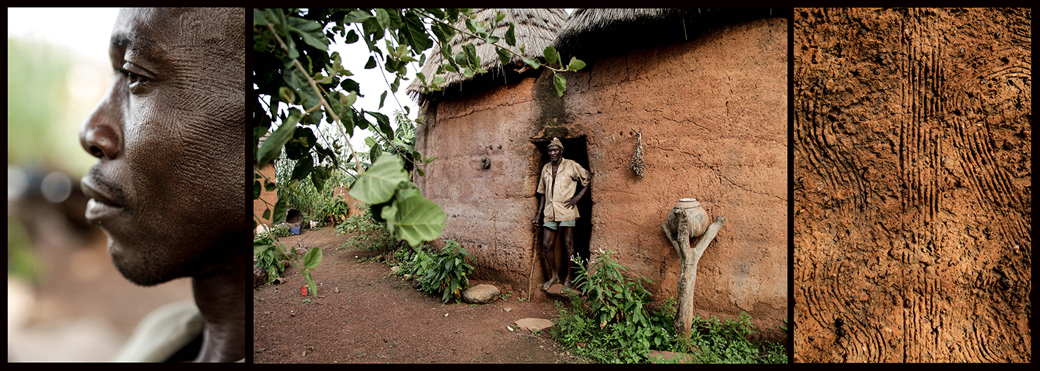 Nkwehi Ndah (à droite), fils de Diene Ndah, ne se souvient pas du jour où on lui a fait les marques. Sa mère précise qu’il a fallu le tenir bien pour ne pas qu’il s’enfuit ce jour-là. Maintenant, il est fier de cet héritage. Tous ses enfants portent les cicatrices.  